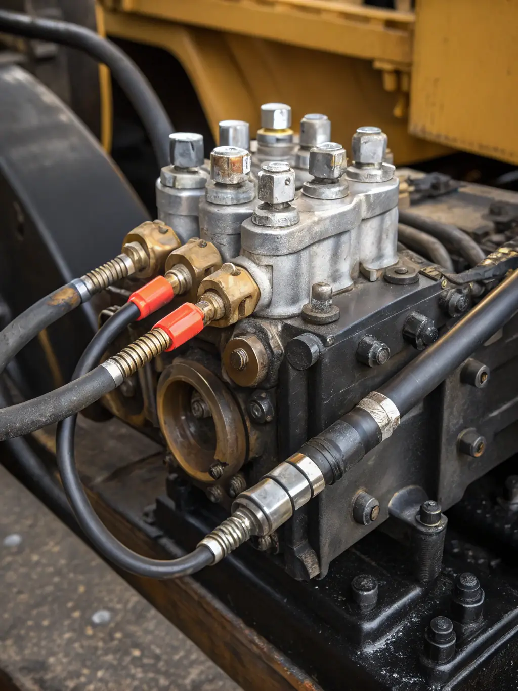 A 3D rendering of a hydraulic system design, highlighting the precision and innovation in ForgeTech's engineering solutions.