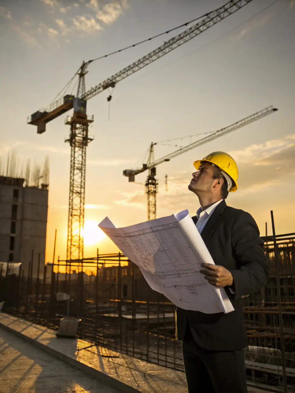 A project manager overseeing a construction site, ensuring efficient project execution and adherence to timelines and budgets.