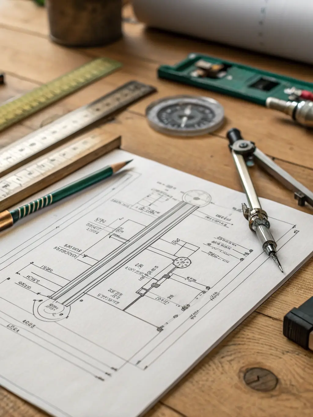 A technical AutoCAD drawing of a hydraulic system, demonstrating ForgeTech's expertise in AutoCAD drafting and the creation of precise technical drawings.