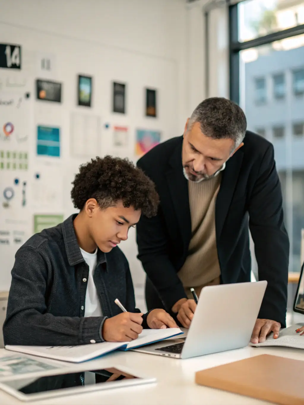 A woman entrepreneur receiving mentorship from a SheForge consultant, discussing business challenges and solutions. The setting should be professional and encouraging.