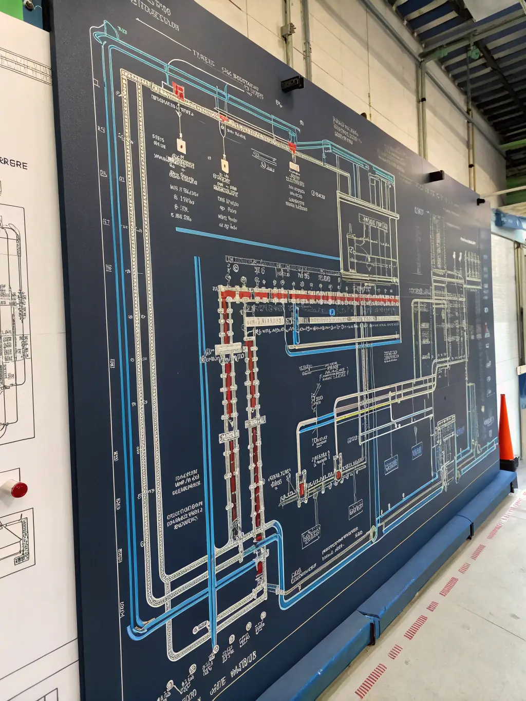 A detailed 3D rendering showcasing a complex MEP (Mechanical, Electrical, Plumbing) system design for a commercial building, highlighting the precision and coordination involved in ForgeTech's MEP design engineering services.